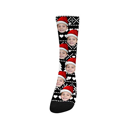 Custom Face Photo Merry Christmas Kid's Socks Boys Girls Personalized Snowflake Kid's Sox Gift For Kids3
