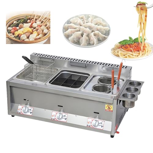 WOTZOV Freidora Multifuncional para Fideos y Oden, freidora de sobremesa Comercial de Acero Inoxidable, Apta para freír Papas Fritas, 24 l
