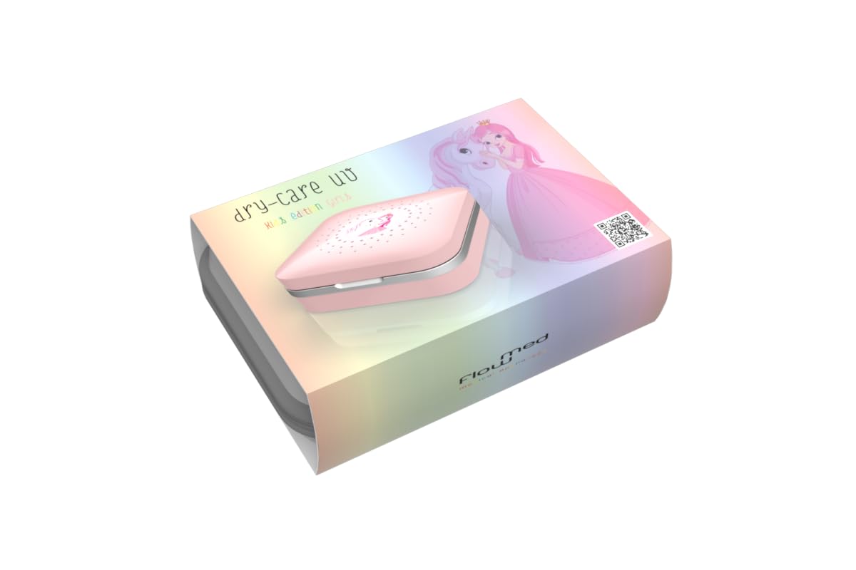 flow-med dry-care UV - Caja de Secado para Audífonos - Luz UV-C - Apagado Automático - Control del Proceso por Microprocesador - Bolsa de Almacenamiento - También para Niños - Personalizable – Rosa