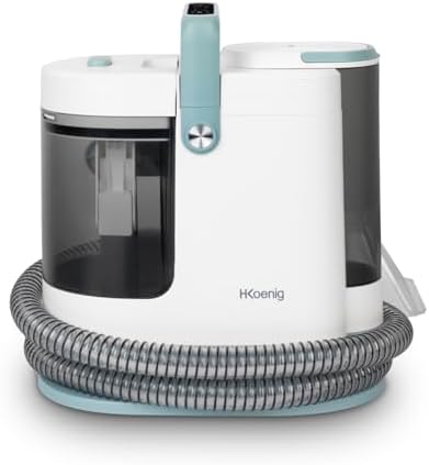 H.Koenig Limpiador textil con agua caliente y vapor TWT99, 1700 W, Doble Depósito 1600ml y 1250ml, Quitamanchas para Alfombras, Sofas, Tapicerías, Coches