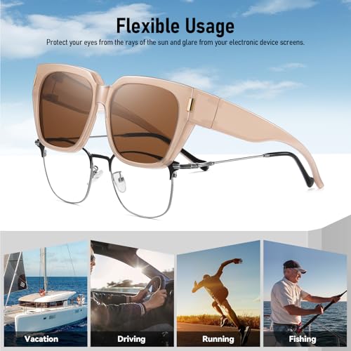 Image of HAOLOTA Polarized Sunglasses for Men Women Designer Driving Glasses Lightweight UV400 Protection