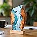 Handmade Resin Ocean Desk Lamp – Customizable Ambient Light – Sea Creatures Decorative Lamp – Modern Coastal Decor (Medium, Ocean Creature - Snail & Diver 02)