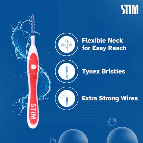 STIM Interdental Angular Brush For Narrow Gaps|Implants & Crowns|Deep Cleaning Between Teeth|Dentist Recommended|Made In India (FLEXIBLE, PACK OF 1) 1