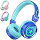 riyo Bluetooth Kopfhörer Kinder, Kinderkopfhörer Kabellos mit LED-Leuchten Bluetooth 5.0 Kinder Kopfhörer Faltbare Stereo Sound für Schule/Tablet/PC