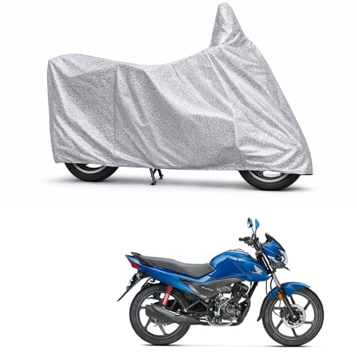 Image of 100% Waterproof Two Wheeler Body Cover Multi Layered Fabric Designed for Honda Livo | Belt Buckle Lock | Silver Mag