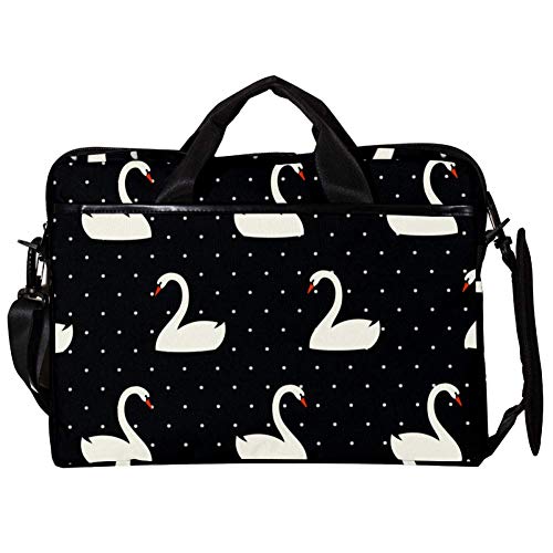 Bolso bandolera para portátil de 14 a 15,4 pulgadas con elegante diseño de cisne blanco