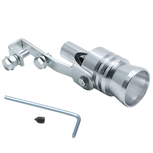 AUTUT 31mm Diameter Universal Aluminum Turbo Sound Whistle Exhaust Muffler Pipe Blow Off Valve for Auto Car Motorcycle Turbo Modification, Silver