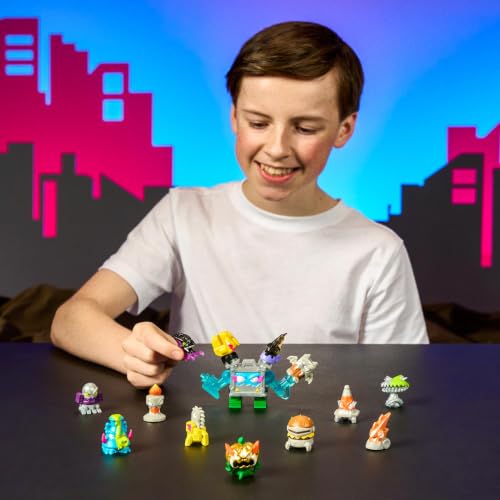 Image of MrBeast Lab Swarms MEGA-TECH Series 14 Pack, Briefcase Blaster | Includes 13 Micro Beasts and 1 MEGA Swarm; snap up to 4 Micro Beasts onto the MEGA frame for action figures