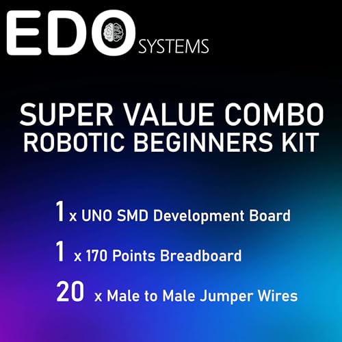 Image of UNO R3 SMD Development Board | with USB Cable | CH340G - Prototyping Board for DIY Electronics (UNO r3 SMD Development Board with USB Cable + Mini BreadBoard + 20 M to M Jumper Wires)