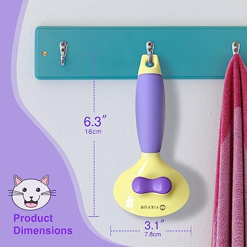 Image of Cat Brush for Grooming and Shedding, Self-Cleaning Silicone Brush for Short and Long Haired Cats, Cat Gifts for Pet Lovers (purple) | For Indoor Cats,Removes Loose Hair,Reduces Shedding,Soft Rounded Tips,Ergonomic Silicone Handle,Gentle Massage,Easy Grooming