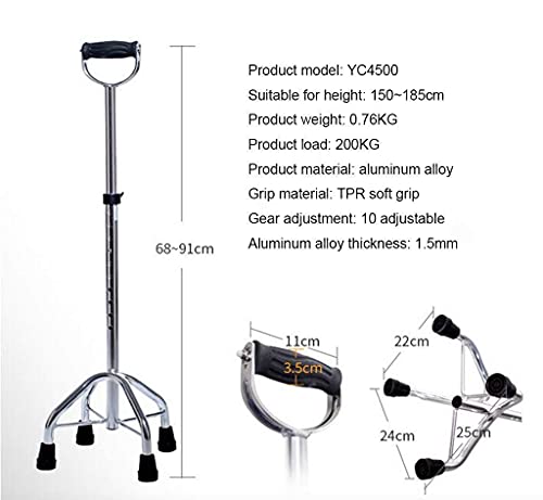 Andador con Ruedas, Bastón para Caminar, Equilibrio Ajustable y liviano, Ayuda para la Movilidad, Muleta de Aluminio Estable, Productos ortopédicos, Accesorios, bastón para Hombres y Mujeres