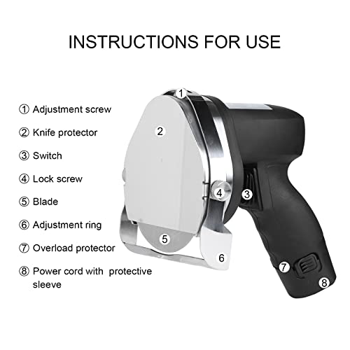 MLUENF Solid Kebab Knife, Slicer Cutter, Electric Gyro,80W Electric Shaver 2800Rpm for Cutting Turkish Kebab Lamb Turkey - Image 5