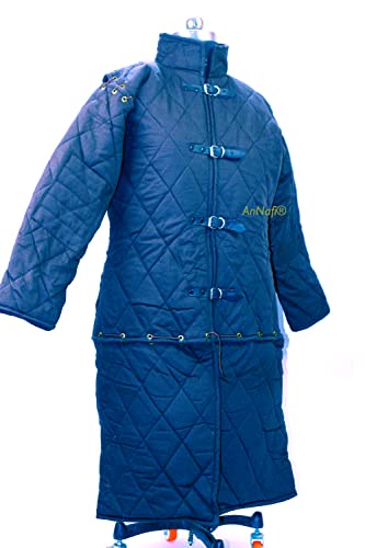 Image of AnNafi Thick Padded Medieval Gambeson Armor | Theater Costumes Full Sleeves| Cotton Fabric Aketon Jacket | Arming Doublet