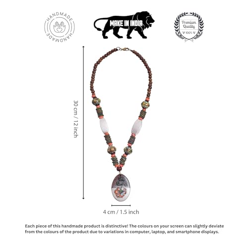 Image of AAKRITI ART CREATIONS Boho Tribal Handcrafted Ethnic Necklace Collection | Mandala, Dreamcatcher, Sunburst & Moonstone Designs | Artisan Collar, Lariat & Pendant Statement Jewelry for Women