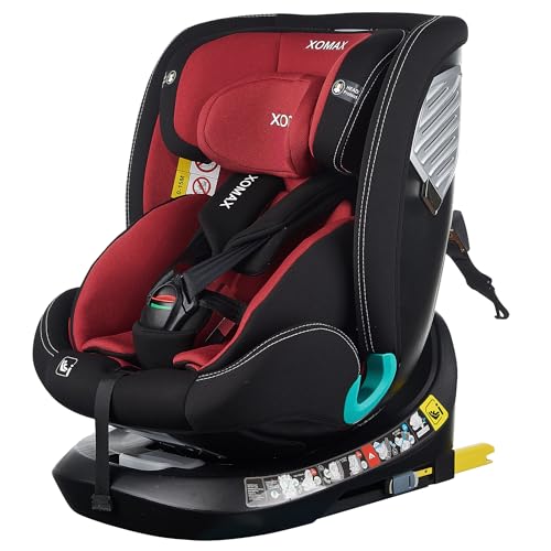 XOMAX G409 IOT - Seggiolino girevole a 360°, ISOFIX I con crescita, 0 – 36 kg, 0 – 12 anni, gruppo 0+/1/2/3, cintura a 5 punti, cintura a 3 punti, rivestimento lavabile I ECE R129