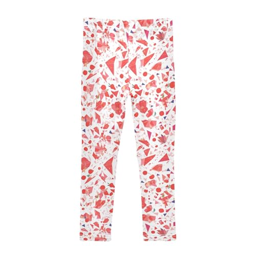 KLL Red Lips Cherry White Little Girls Cotton Pants Casual High Waisted Workout Pants Running2