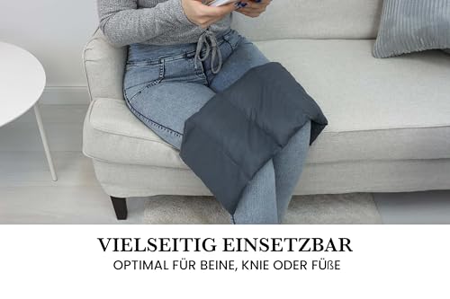 Amilian Kirschkernkissen, 55 x 20 cm, Wärmekissen, Wärmekompresse, Kornkissen, Kirschkernbeutel, Kirschkern, Kissen für Kinder und Erwachsene, perfekt als Massagekissen, Kühlkissen, Anthrazit