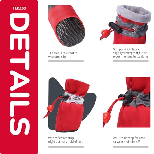 TEOZZO Sapatos de cachorro para pavimento quente, sola antiderrapante para cães e botas protetoras d
