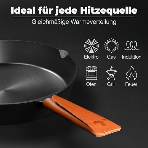 TECOR Gusseisenpfanne Induktion 28 cm geschliffen, universell, natürlich – Ansicht 2