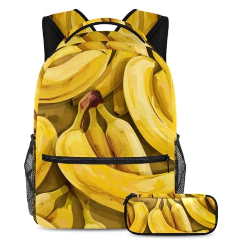 Sac à dos bananes jaunes pour le collège et les sorties entre amis le week-end