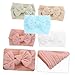 VICASKY 5pcs Girl Headbands Set Soft Bowknot Elastic Hair Wraps for Newborns and Toddlers Comfortable and Stretchy Hair Accessories White Pink Green Blue and Khaki for All Occasions and