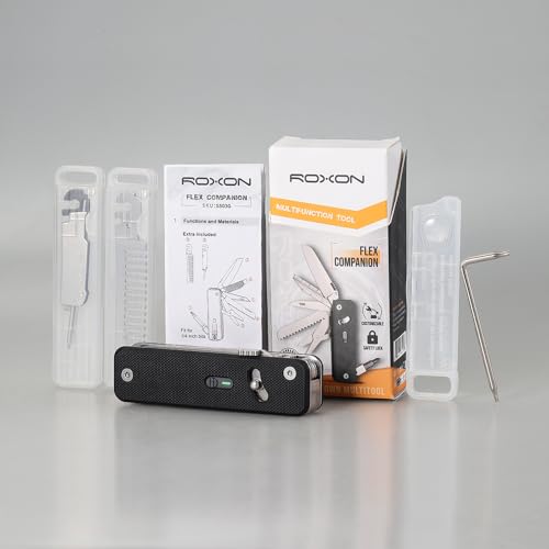 Image of ROXON S503G 9 in 1 Mini Multi Tool EDC Pocket Knife Multitool with G10 Handle,Scissors,Screwdriver,Threader,Awl, Flat Screwdriver,Ruler,Tweezers for Outdoors Fishing Camping,Gifts for Men