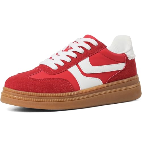 Lovee Cosee Platform Sneakers for Women Lace up Tennis Shoes Walking Dressy Comfortable Casual Fashion Retro Sneakers Vintage Shoes Street Style