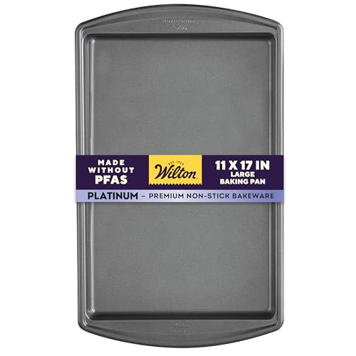 Wilton Platinum Premium Non-Stick Anti-Warp Bakeware, Made Without Pfas, Large Baking Sheet, 11X17 In