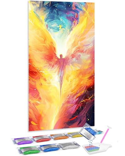 Kit de diamond painting 5D Jumpdot de 70x40 cm con relieve brillante de ángel y alas
