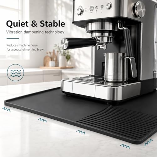 Tapete de silicona para cafetera con borde elevado de 24x16" compatible con Ninja Luxe Cafe 6
