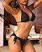 Women Halter Bikini Set - Two Piece Triangle Swimsuit Tie Bathing Suit 2025 Cute Swimwear Black Large