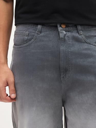 Image of Urbano Fashion Men's Loose Baggy Fit Heavy Washed Faded Denim Jeans Non-Stretchable
