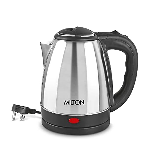 Milton Go Electro 1.5 Stainless Steel Electric Kettle, 1 Piece, (1.5 Litres), Silver | Power Indicator | 1500 Watts | Auto Cut-off | Detachable 360 Degree Connector | Boiler for Water