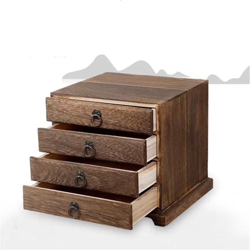 Boîte à thé multicouche bois massif compartimentée pour bijoux et sachets - 5