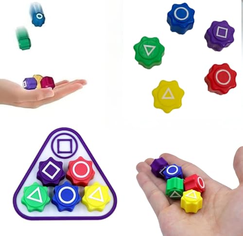 Juego de gonggi koreano Game,5 Dados y 1 Base,Juego Tradicional koreano Juego,Gonngi Korean Game Juguete de Entrenamiento de coordinación Mano-Ojo