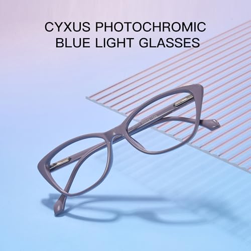 Image of Cyxus Photochromic Glasses for Women with Blue Light Blocking 8192 | UV Protection,Eye Protection,Stylish Cat Eye Style,Ideal for Computer Screen Daily Wear