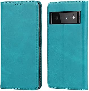 Zouzt Vagen Leather Folio Flip Wallet Case Compatible With Google Pixel 4A 5G with Magnetic Closure/Kickstand Feature/Card Slots (Blue)