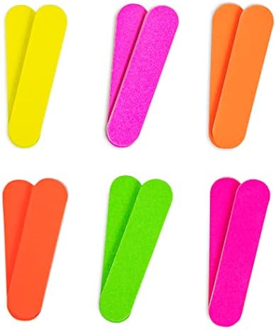 Colorful Neon Girly Mini Emery Board Nail Files (1 Dozen) ZMOI