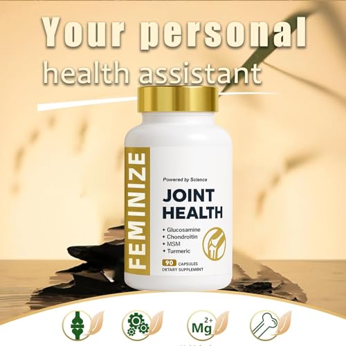 FEMINIZE JJoint Health Supplement for Women & Men, Supports Bone, Joint - Glucosamine, Chondroitin, MSM & Turmeric - 90 Capsules (1pcs) - Image 6
