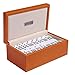Silverman & Co. Double 9 Large White Domino Set - Orange Case