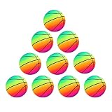 MAGIC SELECT 10Ud Pelotas de PVC Juguete Infantil. Balón de Voleibol Hinchable con Arcoíris. Pelota Suave para Niños. Pelota para Jugar en la Playa, Parque, Piscina, Vacaciones. Ø 23 cm.