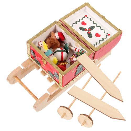 Mikinona Miniaturas de de Madera para Decoración Navideña Accesorios Simulados para Casas de Muñecas Figuras Pequeñas para Belenes y Árbol de Navidad