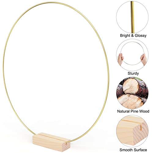 Sntieecr 10 Pcs 12 Inch Metal Floral Hoop Centerpiece For Table, Metal Wreath Ring With 10 Pcs Place Card Holders, Gold Floral Hoop Macrame For Diy Wedding Birthday Party Events Home Table Decor #TOP3