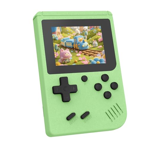 Image of Retro Gaming Console, 3.0 Inch IPS Screen Mini Retro Handheld Game Console, Built-in 400 Classic Retro Game Console, 1020mAh Rechargeable Battery(Green)