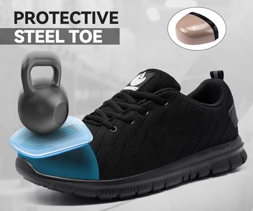 Image of DYKHMILY Steel Toe Shoes for Men Women Safety Work Shoes Zapatos de Trabajo