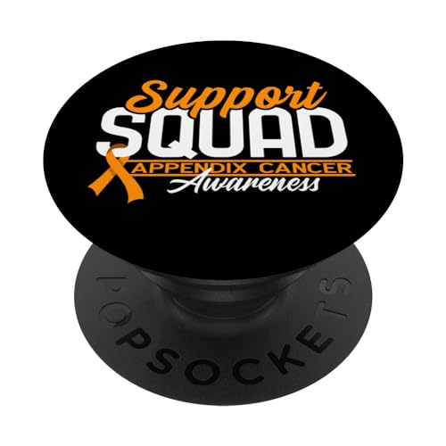 Support Awareness Squad I Appendiceal & Appendix Cancer PopSockets Swappable PopGrip, Black