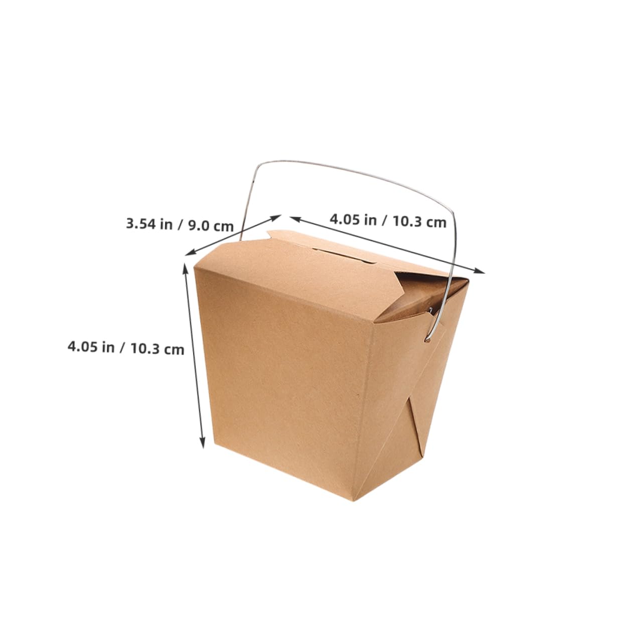 SOLUSTRE Versatile 50pcs Chinese Takeout Boxes Metal Wire Handle Paper Containers Food Packaging Boxes for Office Picnic Catering