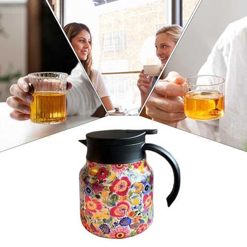 Jarra de café aislada con patrón floral de 800 ml para servir en tu mesa 5