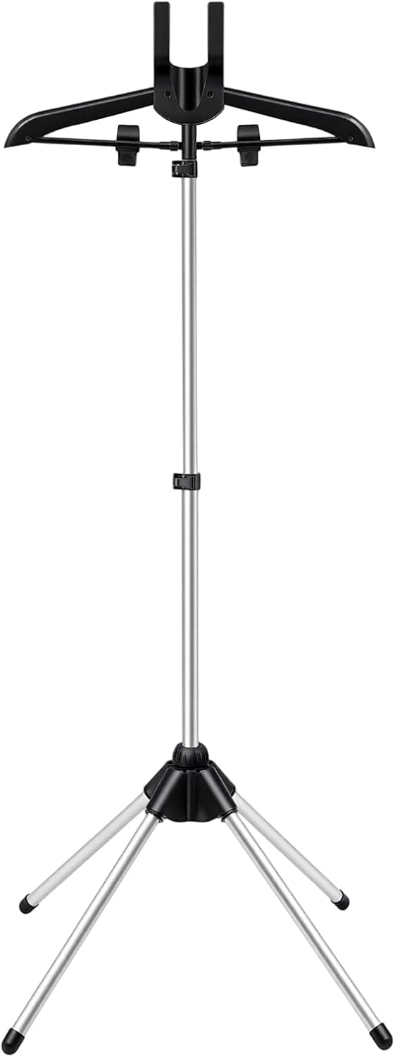 Clothes Steamer Stand, Handheld Telescopic Folding Hanger Steamers Hanger Standing Fabric Steamer Ironing Steamers Bracket 360° Rotation Universal Steam Iron Accessory Holders