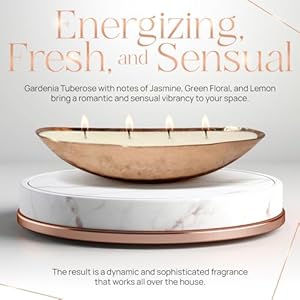 Copper Luxury Candle - Gardenia Tuberose Scented Luxury Candles for Home, 12x5x2 Inch Copper Vessel for Women and Men, Fancy 4 Wick for All Occasions Copper Luxury Candle Gardenia Tuberose Scented Luxury Candles for Home 12x5x2 Inch Copper Vessel for Women and Men Fancy 4 Wick for All Occasions